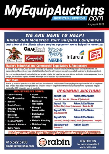 My Equip Auctions - August 8, 2022