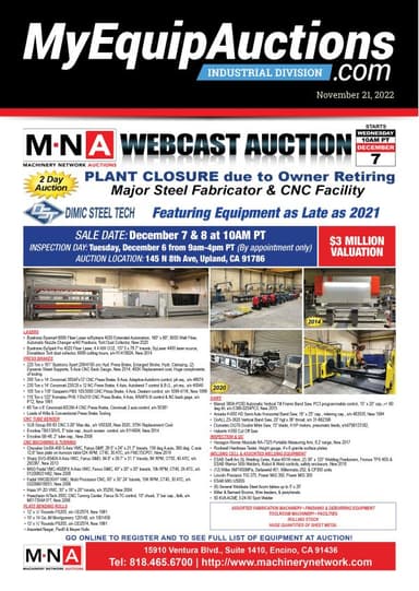 My Equip Auctions - November 21, 2022