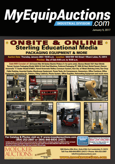 My Equip Auctions - January 9, 2017