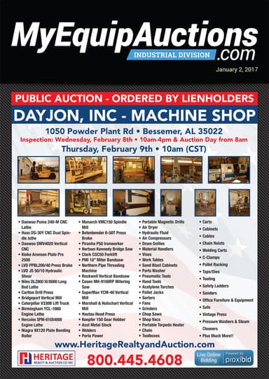 My Equip Auctions - February 6, 2017