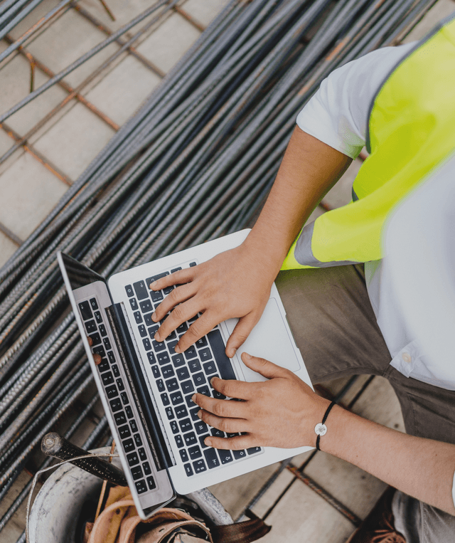 industrial worker on laptop