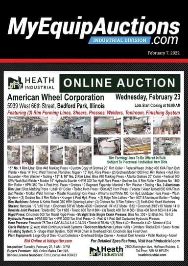 My Equip Auctions - February 7, 2022