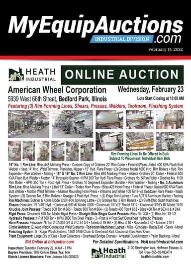 My Equip Auctions - February 14, 2022