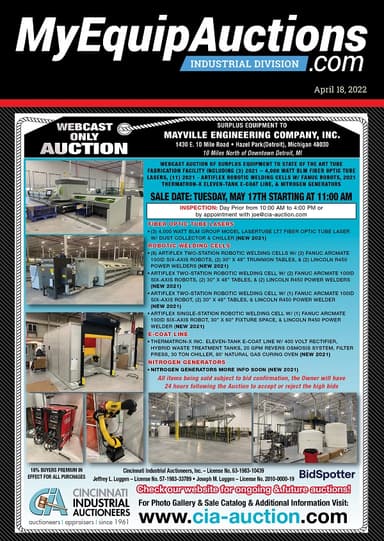 My Equip Auctions - April 18, 2022