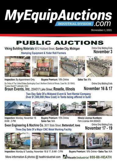 My Equip Auctions - November 1, 2021