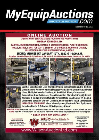 My Equip Auctions - December 13, 2021